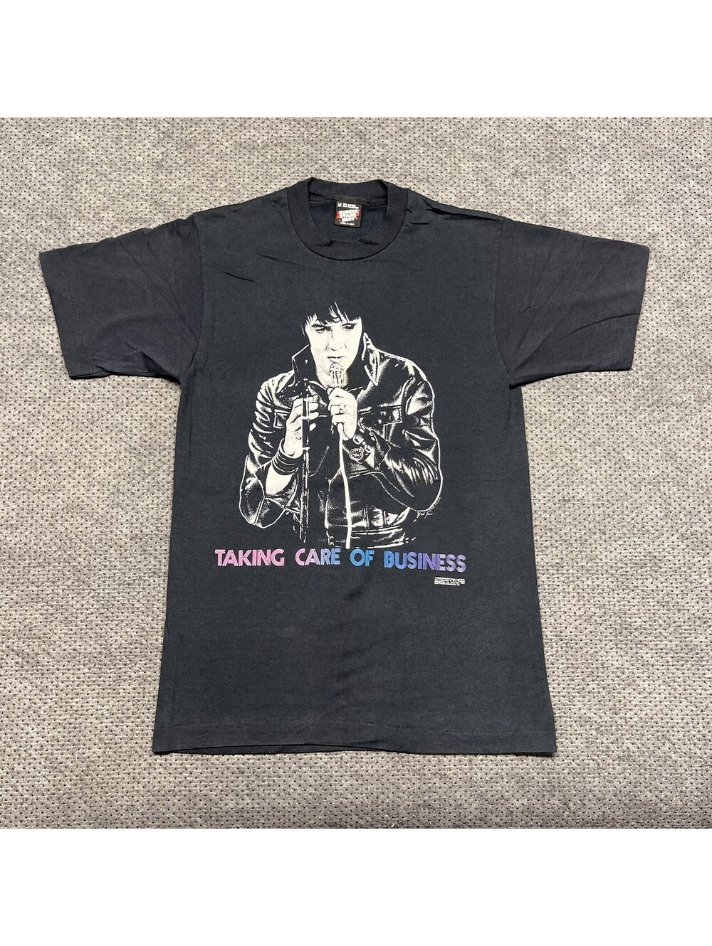 Vintage 80's Elvis Presley Taking Care of Business Tour T-Shirt Medium Rare Mens
